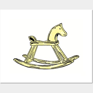 Yellow Rocking Horse Posters and Art